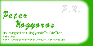peter mogyoros business card